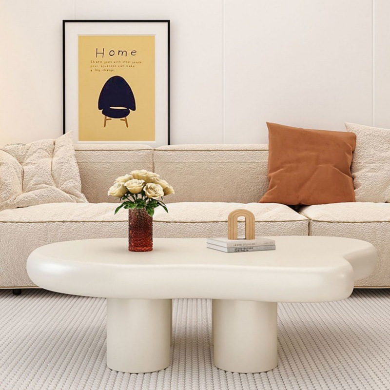 z% Yunduo coffee table, house quiet style, Nordic home living room, small apartment, special-shaped table, cream simple modern internet celebrity tea table