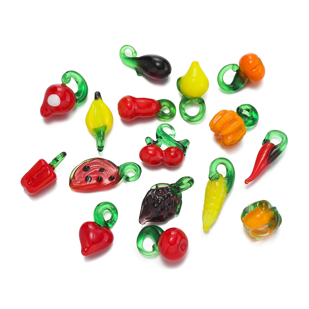 2 PCS/Package 12 * 19mm 8.5*19mm 9.5*25mm Glass Fruit Vegetable Pendant display picture 10