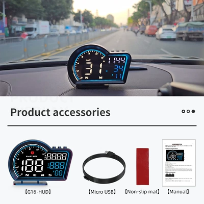 Car-mounted head-up display, universal Vehicle HUD - g16-high-definition-blue-white-gps-head-up-display-compatible-with-all-car-models