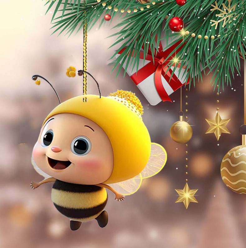 Transfronterizo Amazon nuevo pequeño abeja decoración de vacaciones colgantes de automóviles acrílico abeja decoración de vacaciones colgantes image 6