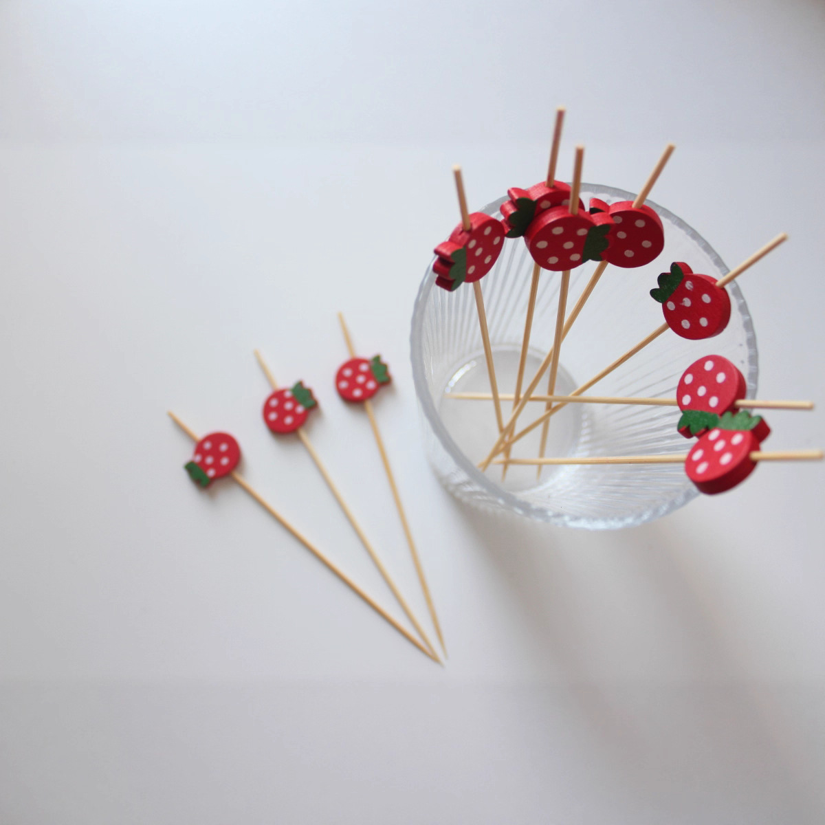 Palillos de Bambú Desechables 100 Piezas/Paquete para Frutas y Cócteles