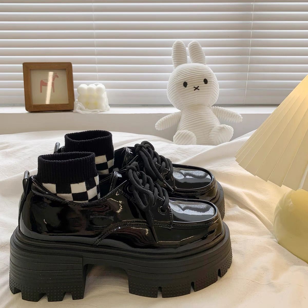 Modas mary-zhen verano zapatos de cuero mujeres estilo británico 2024 nuevos zapatos lefour cordones negros zapatos de sola gruesa