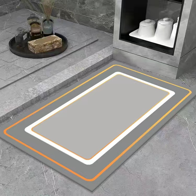 Alfombra de suelo transfronteriza alfombra de suelo antideslizante de baño de color sólido alfombra de barro suave de diatomita simple cocina alfombra de suelo de baño