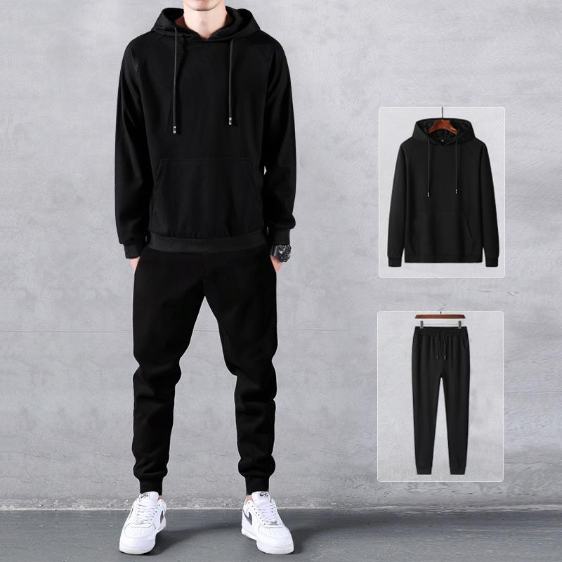 高端棉质运动套装男士韩版潮流青少年休闲套装男学生连帽卫衣套装