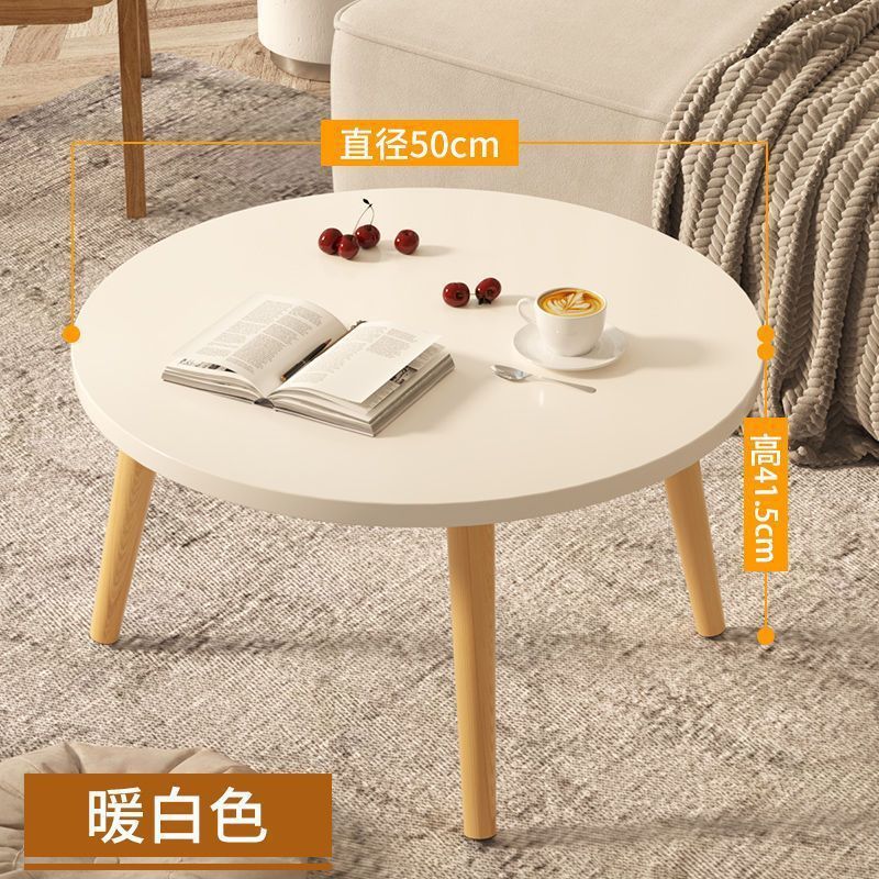 Una pequeña mesa redonda simple mesa de té pequeña mesa dormitorio mini mesa redonda de madera sólida sofá gabinete