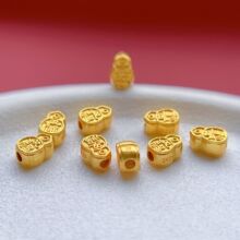 S925银镀金小葫芦隔珠转运珠福字葫芦DIY手工串珠编绳配饰饰品