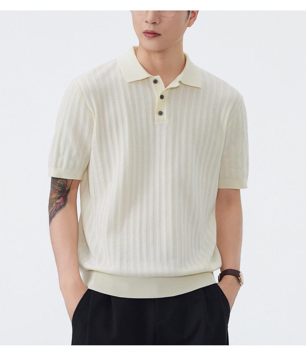Summer New Arrival Men's Casual Polo Shirt Versatile Trendy And Luxurious Knitted Short Sleeve T-Shirt_viptrois.com