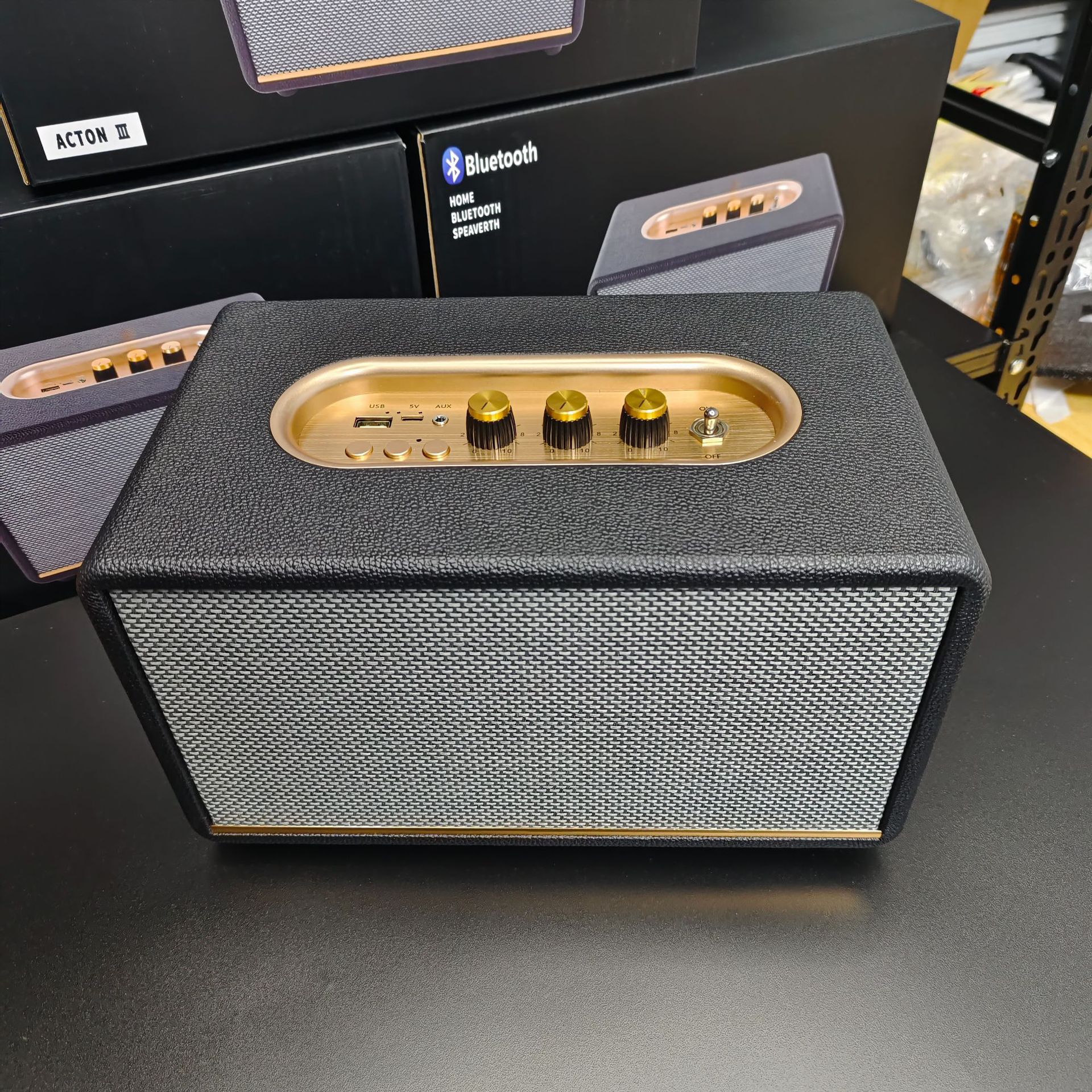 Cross-Border Popular M18 Bluetooth Speaker Malaysia Acton3 Retro Leather High-Value Desktop Subwoofer Speaker