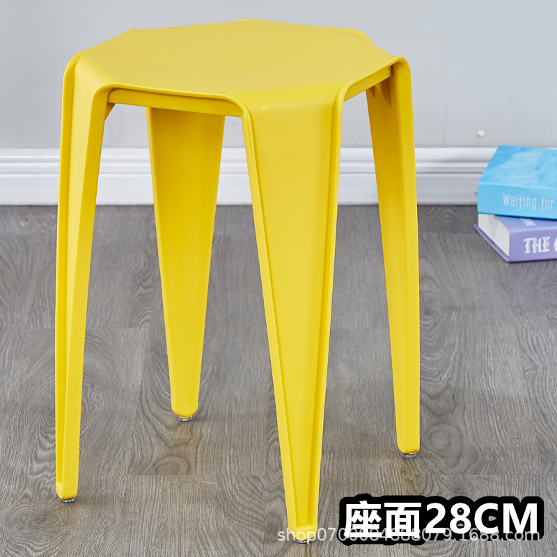 노란색-전체 플라스틱-사각형 의자-좌석 표면 28CM