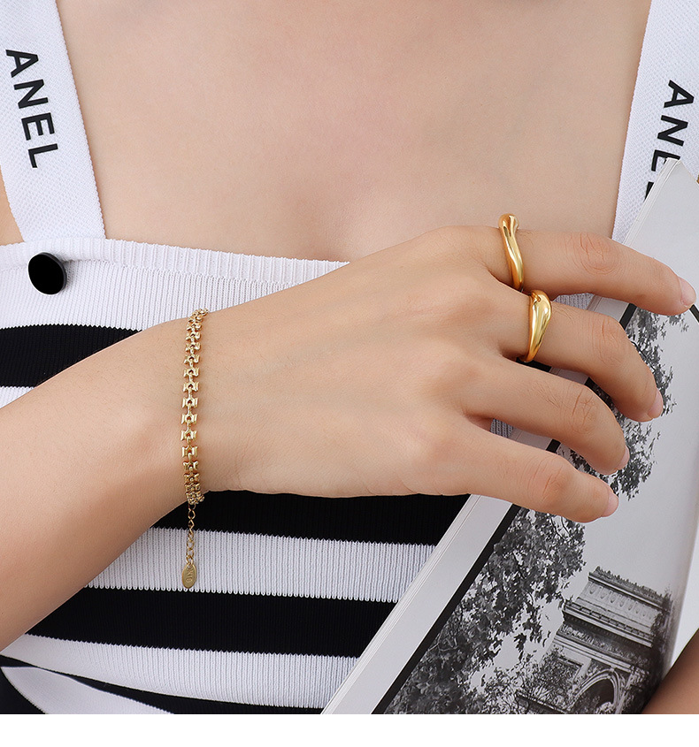 Niche design geometric diversity stitching bracelet necklace titanium steel non-fading