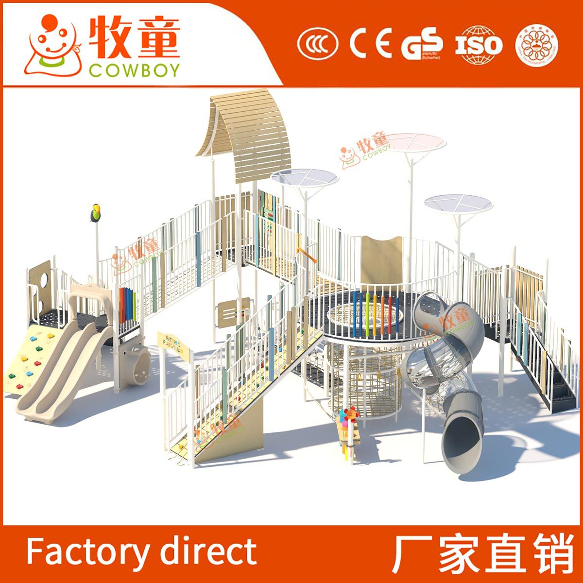 Kindergarten escalada diapositiva de expansión al aire libre gran juguete tobogán instalaciones parque infantil plástico combinación diapositiva