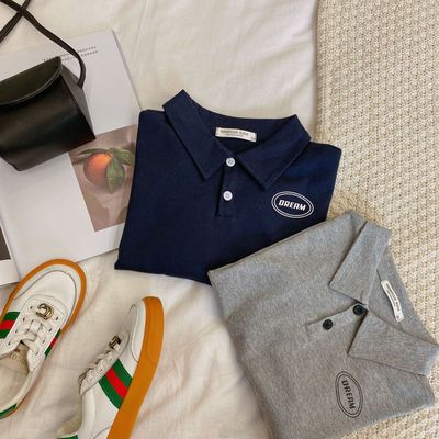 2021春季新品儿童POLO衫男女童数字印花长袖衫宝宝韩版上衣
