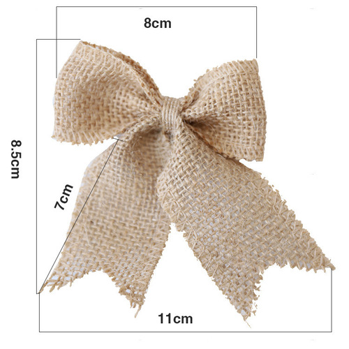 Cross-border hot sale swallowtail lace linen bow Christmas decoration DIY clothing shoes and hats decorative accessories