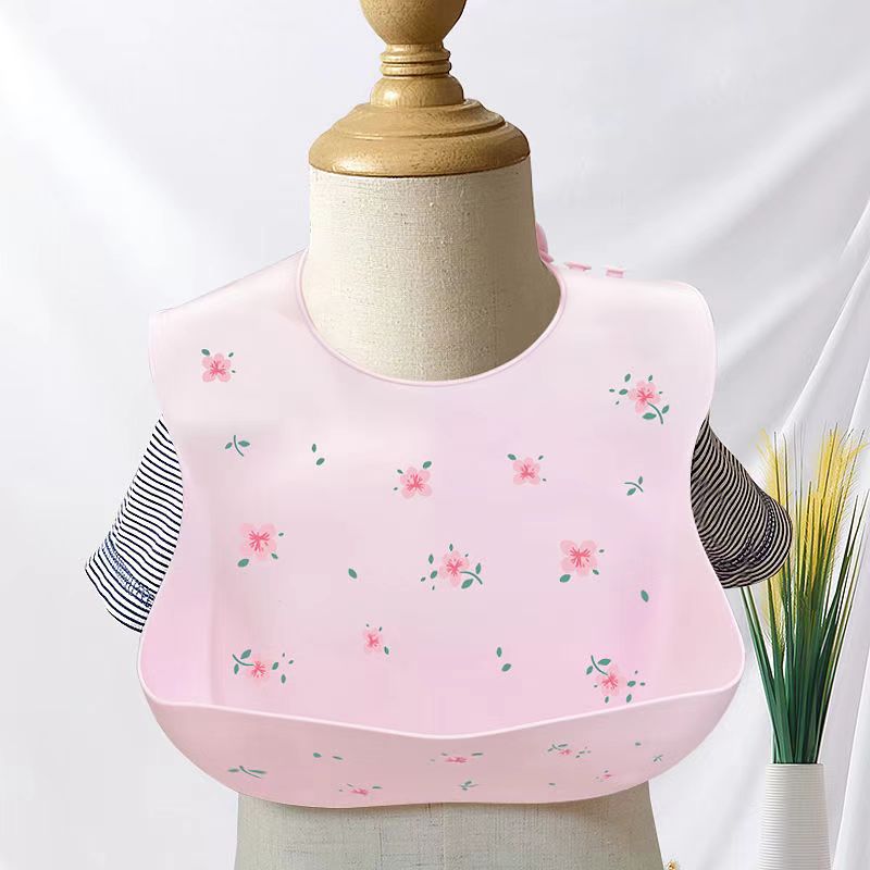 Babero impermeable de silicona para bebé – babero suave y ajustable, atrapa migas, fácil de limpiar