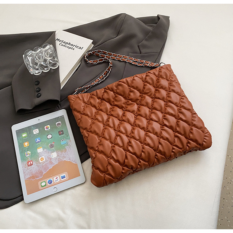 Große Gesteppte Tragetasche Für Damen Geräumige Lingge Schultertasche_voghion.com