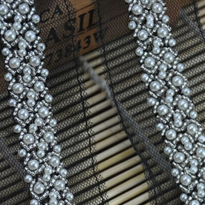 KLHB245 订珠条码  花边 串珠花边 刺绣花边 订珠带