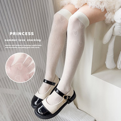 Girls' Stockings Summer Thin Hollow-Out Heart-Shaped Calf Socks Japanese-Style Lolita JK High-Top Socks Wholesale from Manufacturer