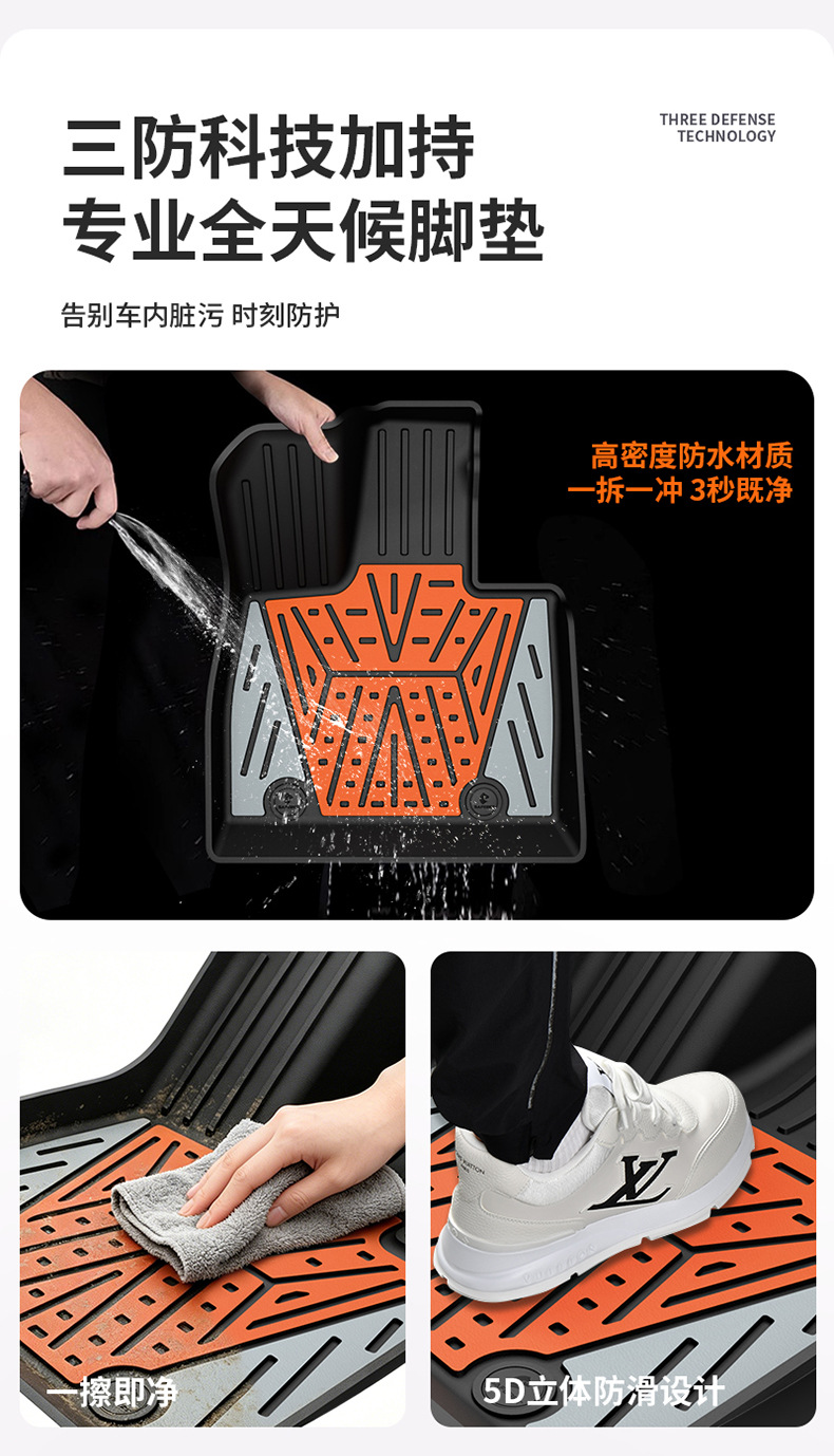 Suitable for Denza N8L N9 Special Vehicles, Colorful Tpe Car Floor Mats, Trunk Mats, Car Accessories