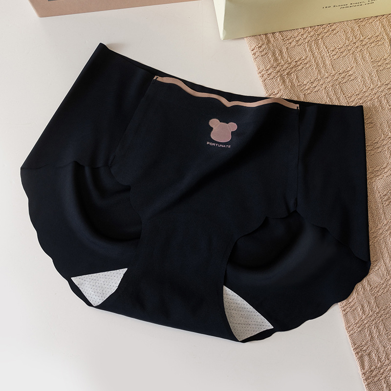 Primavera y verano nueva seda de hielo sin costuras oso yoga deportes seda de hielo algodón antibacteriano bragas de entrepierna larga