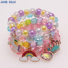 Rainbow pendant, acrylic children's beaded bracelet, accessory