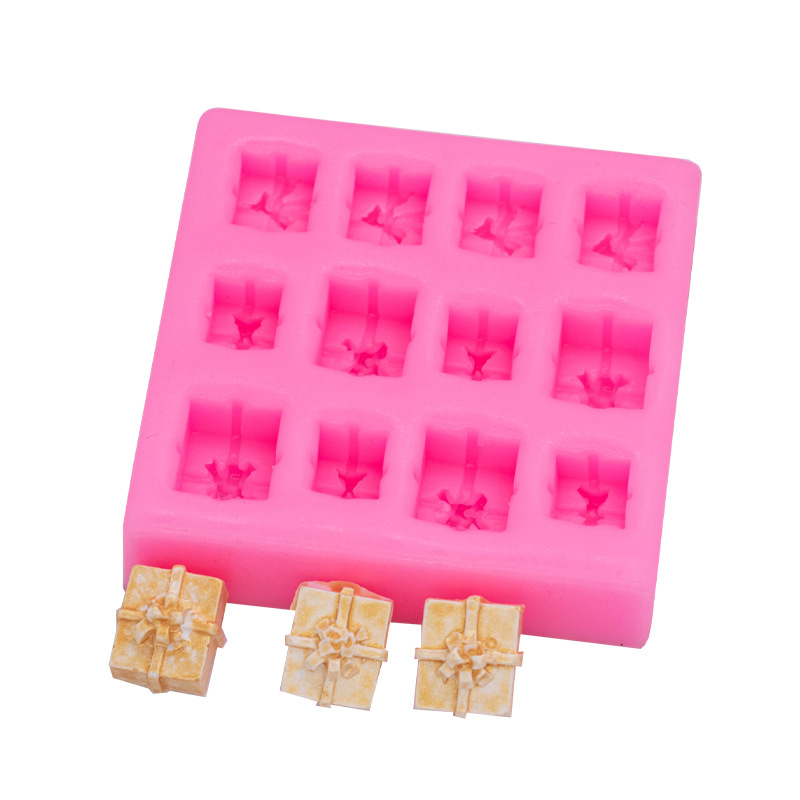 Nuevo tamaño caja de regalo molde silicona epoxi arcilla cerámica suave postre pastel fondant chocolate accesorios decorativos