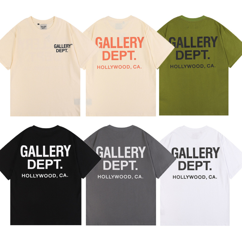 Gallery Dept Basic Patterned Printed High-Quality Double-Yarn Short-Sleeve T-Shirts for Men and Women Gallery Dept Basic Patterned Printed High-Quality Double-Yarn Short-Sleeve T-Shirts for Men and Women