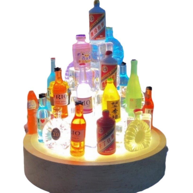 Castle diy botella de vino luz de noche pequeña luz decorativa base de luz mesa coche habitación cerveza luminosa decoración niño regalo