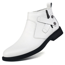 擦色秋冬新款切尔西欧美型男靴亚马逊跨境外贸粗跟大码男鞋代发