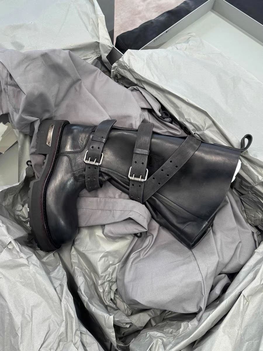 Retro Platform Knee High Boots For Women Punk Motorcycle Style_voghion.com