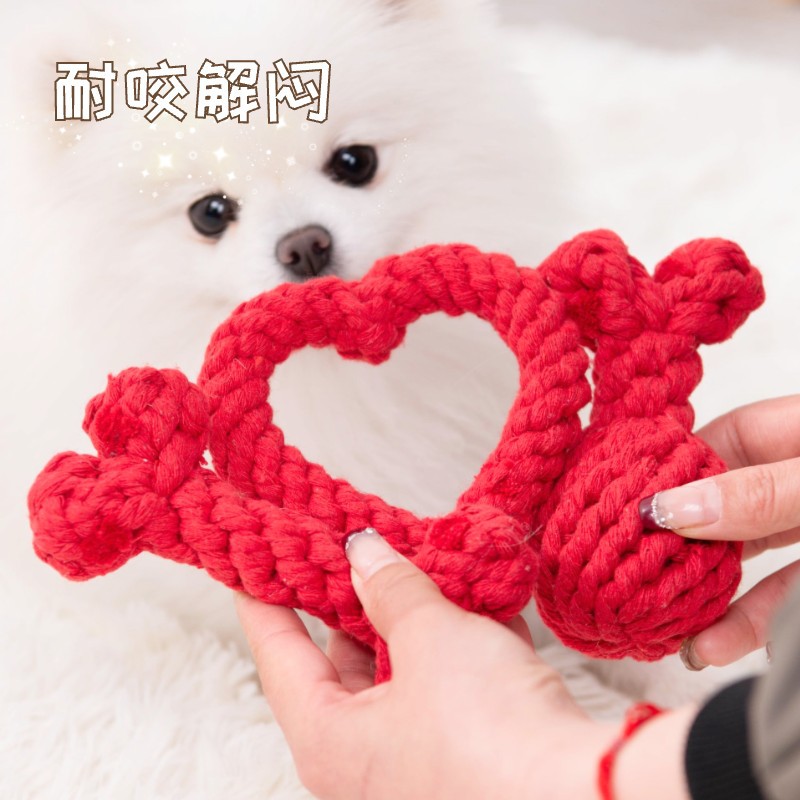 개 젖니가 남 장난감 사랑 코튼 로프 BICHON FRIZE 작은 개 테디 포메라니안 테디 강아지 애완 동물 구호 코튼 로프