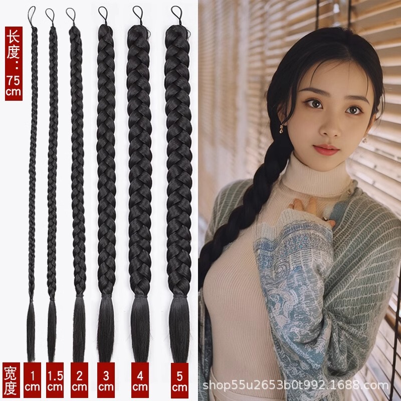 False hair braids Square dance Long braids Big thick Red Army braids Republic of China performance Short braids Women's children dance