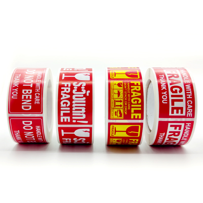 65g Weight letter Pattern Red Warning Fragile Sticker Shipping Self-adhesive Labels Tape 1