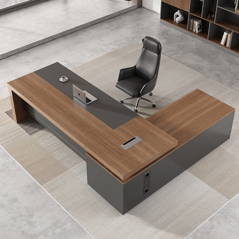 Shanghai Office Furniture Modern Business Desk President Boss Desk Simple and Fashionable Executive Desk Panel Computer Desk