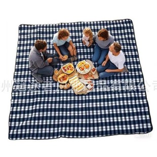 Three-layer Outdoor Products Extra-large Thickened Peacock Blue picnic mat Suede Moisture-proof Beach Mat Tent Camping Mat