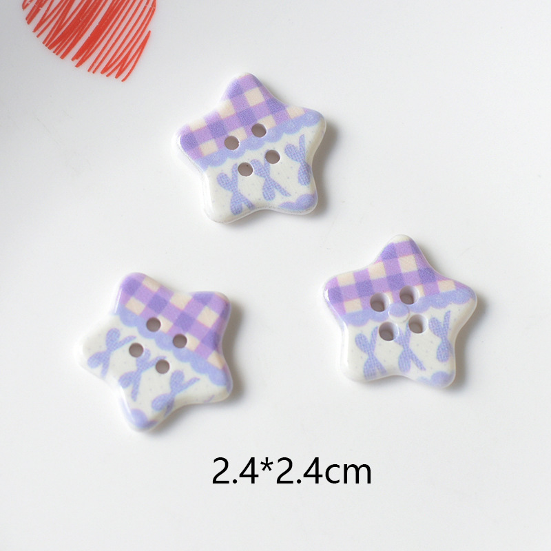 新款可爱五角星纽扣发饰手机壳挂件diy饰品配件材料批发pj1807|undefined