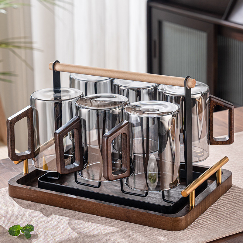 Glass suit Household Living Room High Temperature Resistant Green Tea Cup Large Capacity with Water Cup 6 Hospitality Drinking Cup