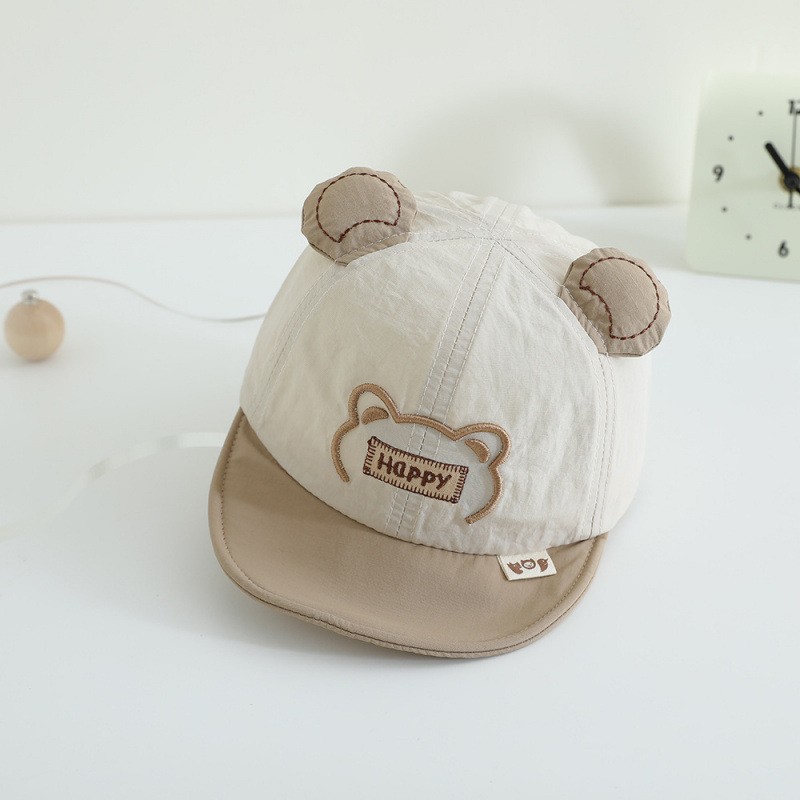 Sombreros para bebés primavera y otoño nuevos bordados de dibujos animados, sombreros para niños y niñas, sombreros de lengua de pato de moda de secado rápido