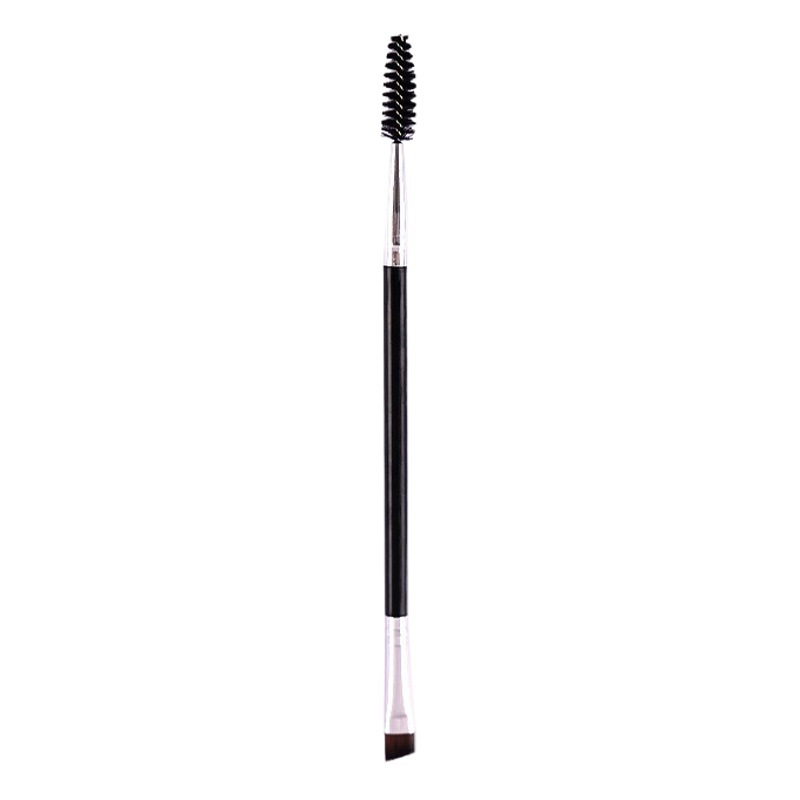 Double eyebrow brush spiral brush bevel flat eyelash brush sweeping eyebrow eyebrow thrush portable dual-purpose beauty tool