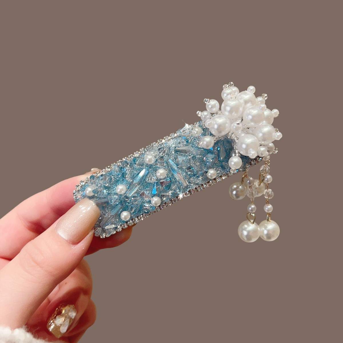 Blue Crystal Pearl BB Clip
