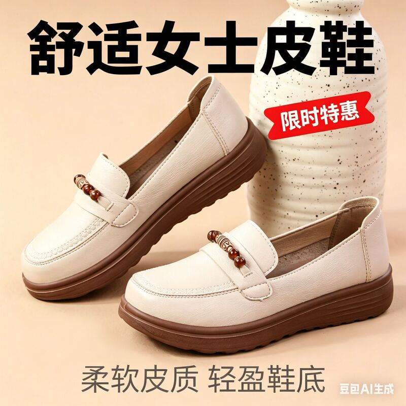 2026 New Style Soft Leather Loafers for Women, Thick-Soled Soft-Soled Slip-On Mom Shoes, Retro Versatile Flat Shoes 2026 New Style Soft Leather Loafers for Women, Thick-Soled Soft-Soled Slip-On Mom Shoes, Retro Versatile Flat Shoes