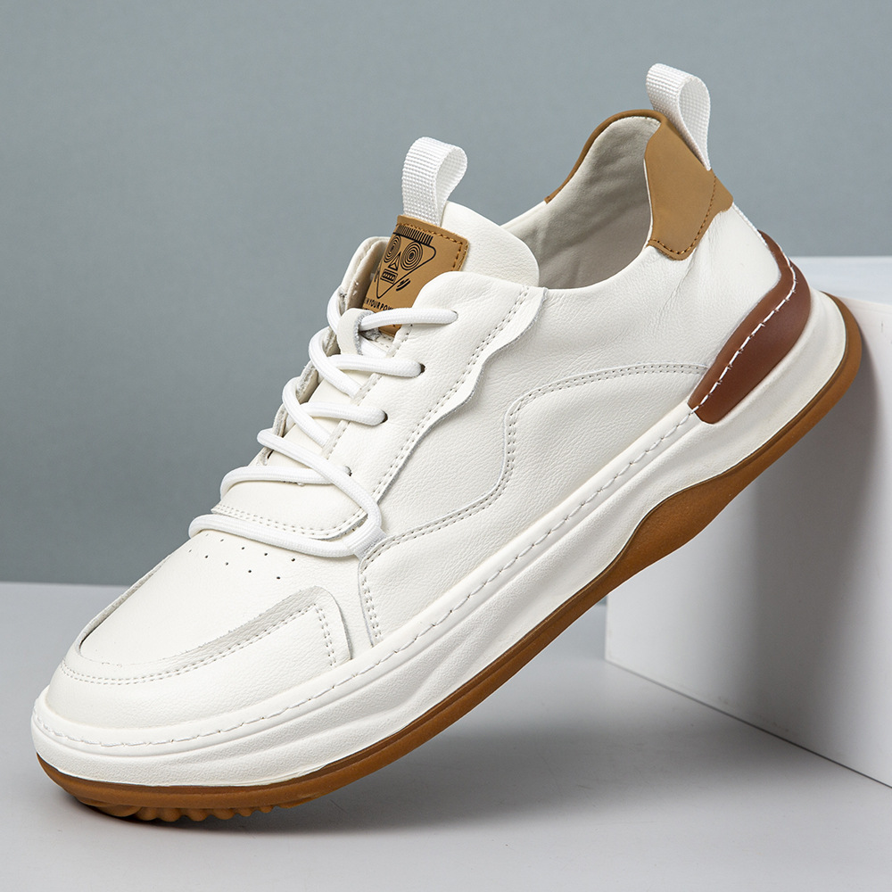 Zapatos de hombre nuevos zapatos de moda casuales de cuero transpirables zapatos deportivos cómodos de moda de estilo británico zapatos de hombre con suela suave