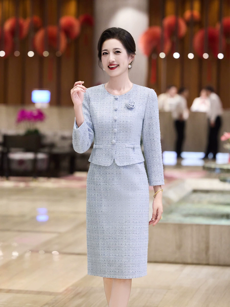 Осеннее платье, юбка для матери, стиль Chanel