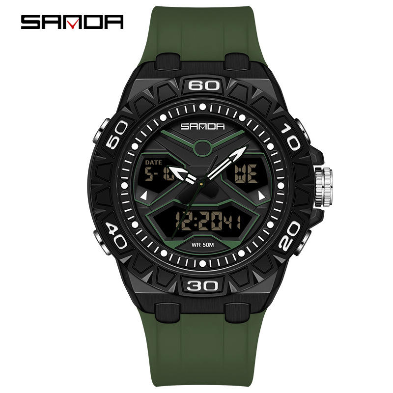 Sanda reloj juvenil reloj multifuncional moda coreana al aire libre deportivo impermeable reloj electrónico de hombre venta directa mayorista