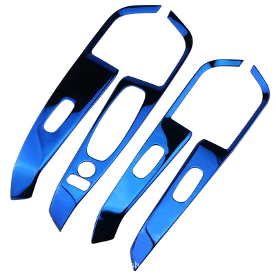 Car interior film Glass Switch Panel Sticking - stainless-steel-blue-4