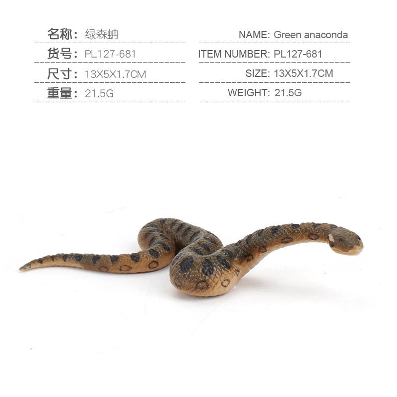 Venta caliente transfronteriza de simulación infantil bosque animal modelo juguete sólido Cobra Python adornos creativos