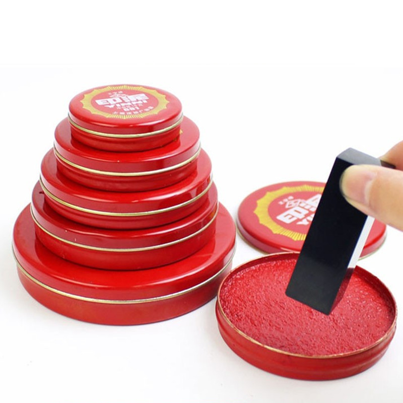 I-plate red inkpad 685 mud-shaped iron shell round stamp pad stamp by hand print financial seal for old-fashioned
