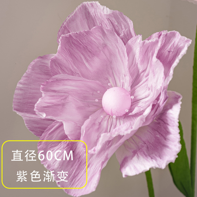 ✅ 巨大なペーパーアートフラワーショッピングモール装飾花紙花ポピーウィンドウリード結婚式造花結婚式卸売|undefined
