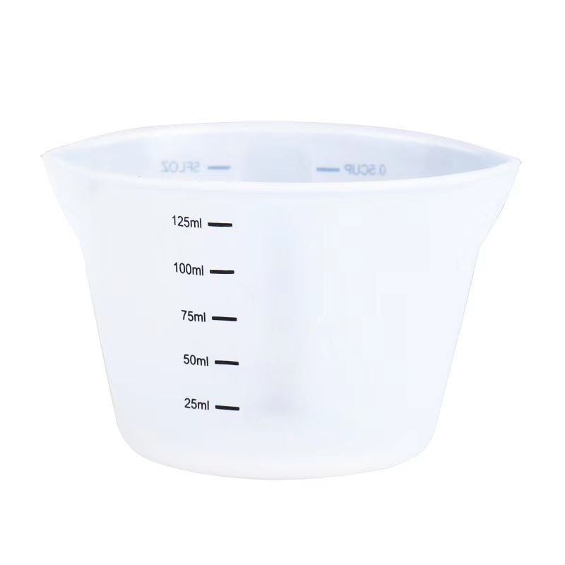 Taza medidora de silicona resistente a altas temperaturas, juego de tazas medidoras de líquidos de 125 ml y 250 ml, taza medidora graduada, herramientas de cocina para hornear, venta al por mayor