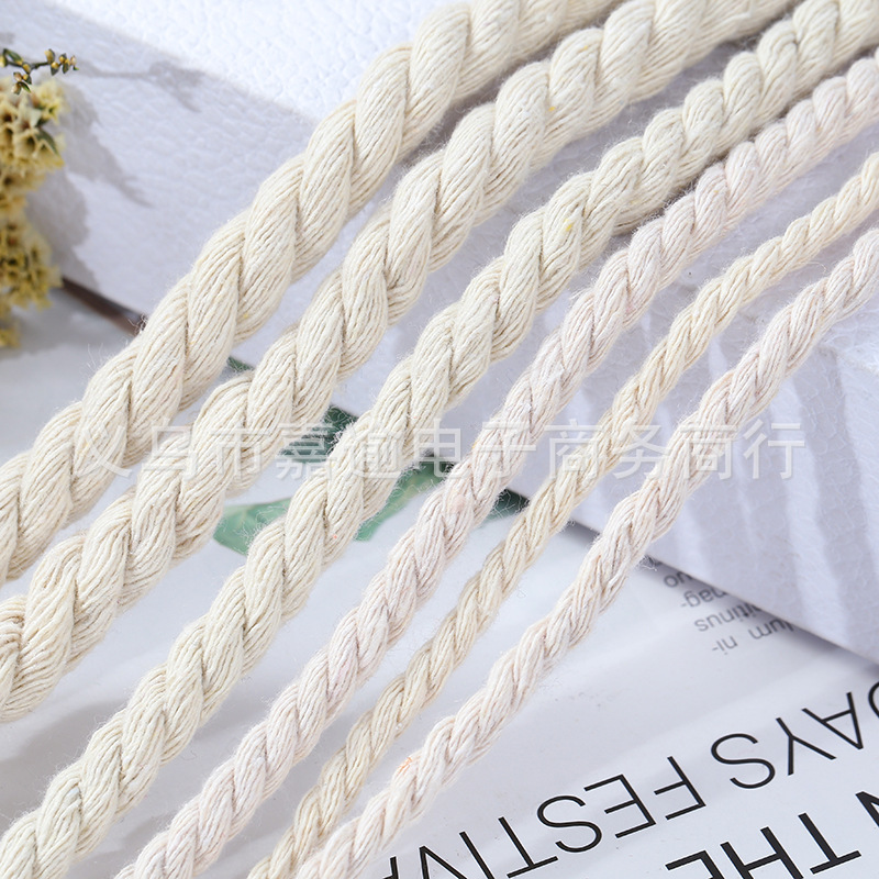 Manufacturer 4-20mm White Three-Strand Cotton Rope Twist Twisted Rope Hand-Woven Rope Satchel Rope Cotton Thread Rope Wholesale Manufacturer 4-20mm White Three-Strand Cotton Rope Twist Twisted Rope Hand-Woven Rope Satchel Rope Cotton Thread Rope Wholesale