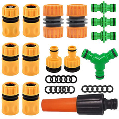 跨境新款塑料4分水管快接套裝 園藝澆花灌溉快速接頭 接頭配件